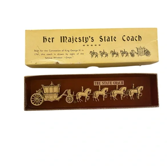 Vintage Her majesty stage coach London England king George 111 collectible